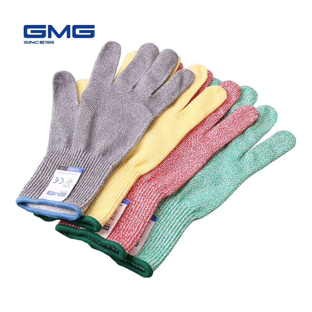 Fishing Anti Cut Gloves GMG Non-slip HPPE EN388 ANSI Anti-cut Level 5 Safety Work Gloves Cut Resistant Gloves For Kitchen Garden