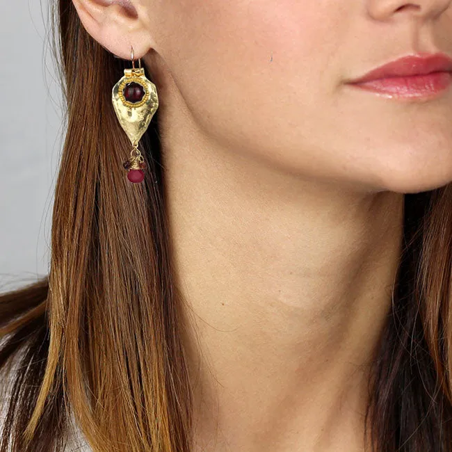 Garnet Big Protection Earrings