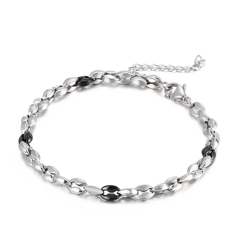 Geometric Titanium Steel Bracelet for Men and Women with Adjustable Chain