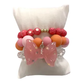 Girls Bracelet Stack - Ribbons and Bows