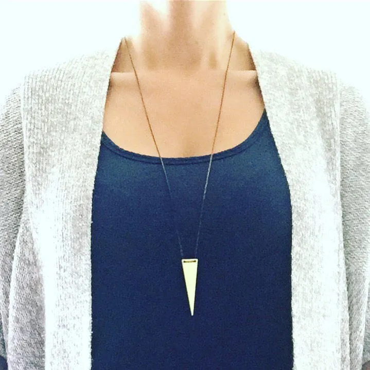 Gold Arrow Long Minimalist Necklace