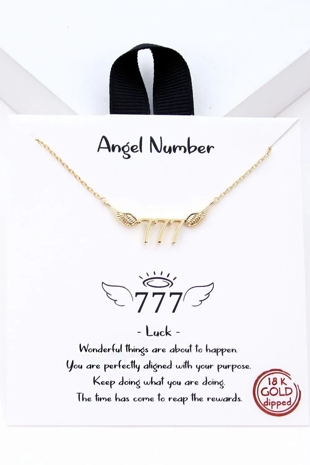 Gold Dipped Angels Number Necklace - 777