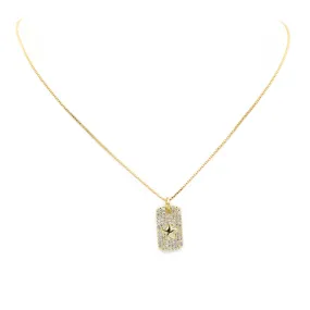 Gold Filled Cubic Zirconia Starburst Pendant Necklace