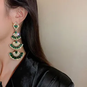 Green Crystal Drop Earring