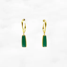 Green Jade Statement Earrings