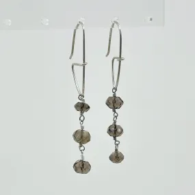 Hand Made Sterling silver smoky quartz earrings GM93