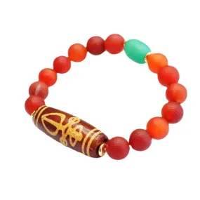 Heavenly Beads and Chalcedony Bracelet with Red Agate