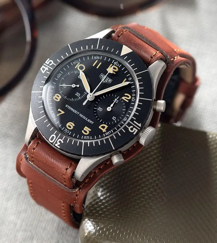 Heuer Chronograph Bundeswehr Sternzeit Reguliert 1551 SGSZ