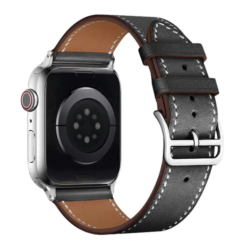 IMAK Apple Watch (45mm) PG1 series leather watch strap - Black