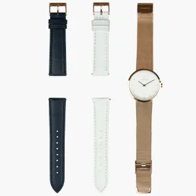 Infinity - BUNDLE Rose Gold | Mesh / White / Navy Straps