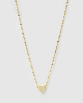 Izoa Kids Heart Alphabet Letter A Necklace Gold