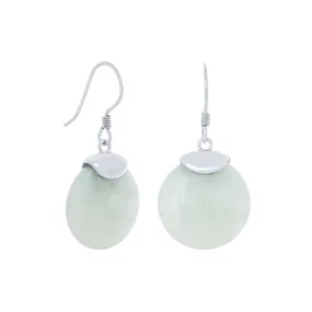 Jade Drop Earrings in Sterling Silver