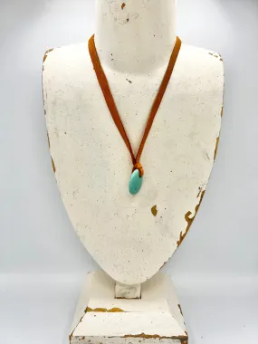 Jennifer Medina Turquoise Necklace with Leather strap