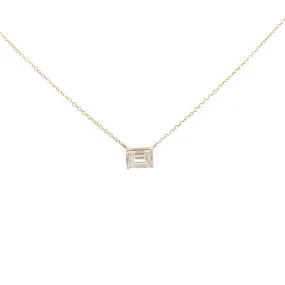 Lab Grown Emerald Cut Diamond Solitaire Necklace