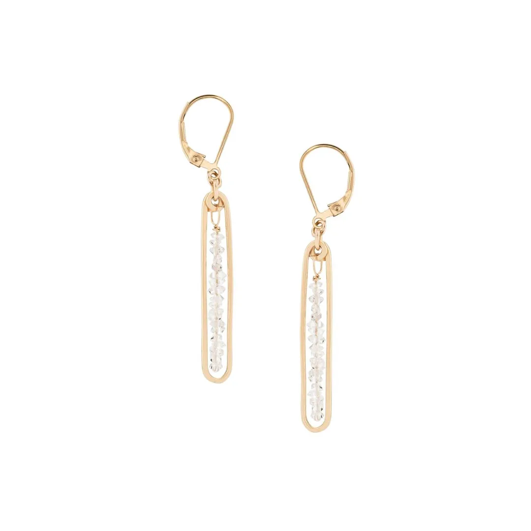 Lyric Herkimer Diamond Earrings in Gold Fill