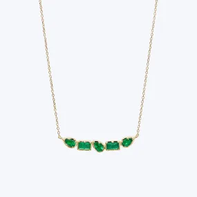 Melia Linea Bar Checkerboard Emerald Necklace