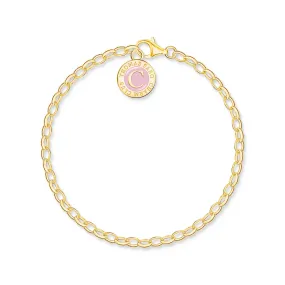 Member Charm Bracelet with Pink Charmista Coin - Gold Plated