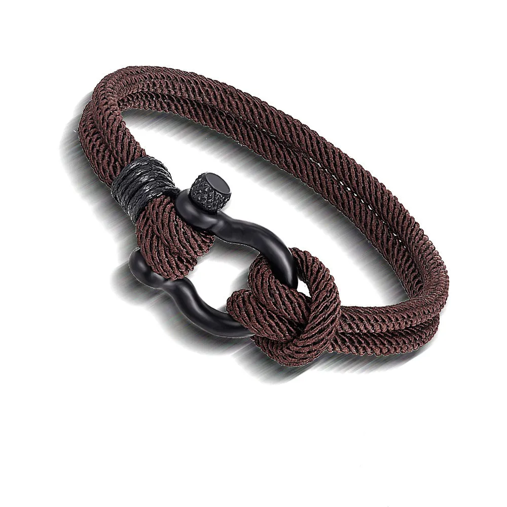 Men's Braided Titanium Steel With Horseshoe Buckle Bracelet