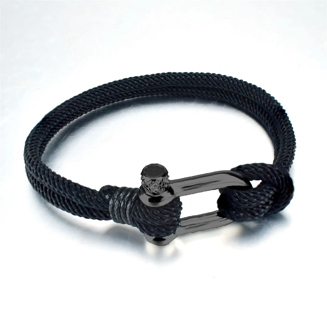 Men's Braided Titanium Steel With Horseshoe Buckle Bracelet