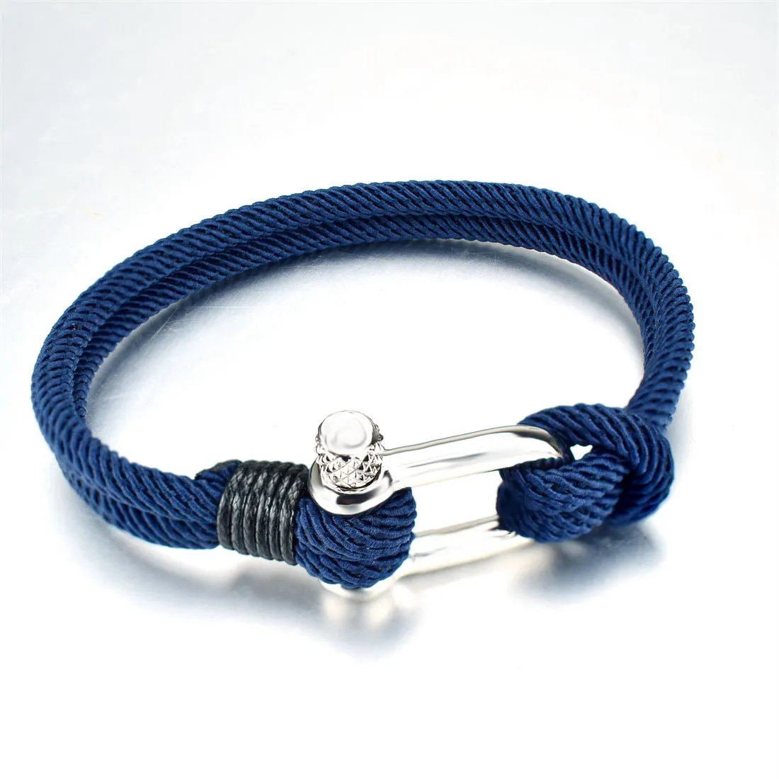 Men's Braided Titanium Steel With Horseshoe Buckle Bracelet