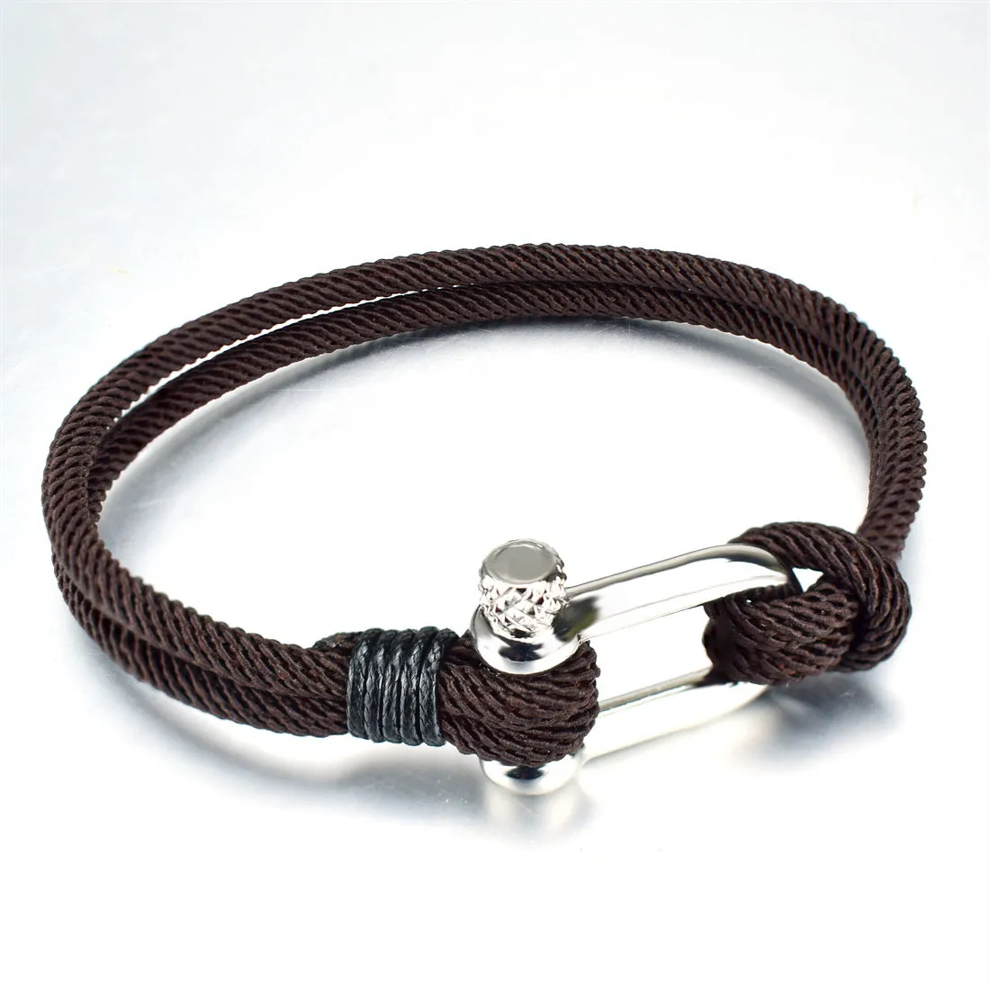 Men's Braided Titanium Steel With Horseshoe Buckle Bracelet