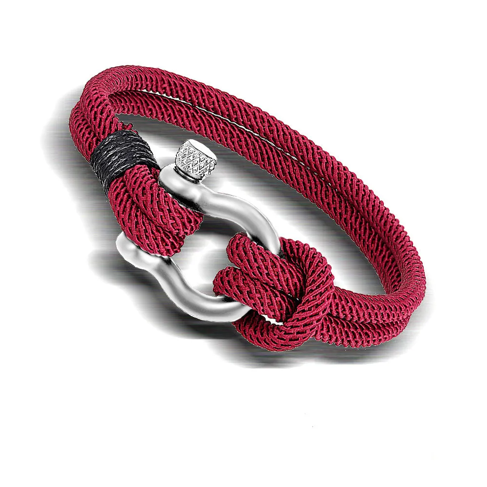 Men's Braided Titanium Steel With Horseshoe Buckle Bracelet