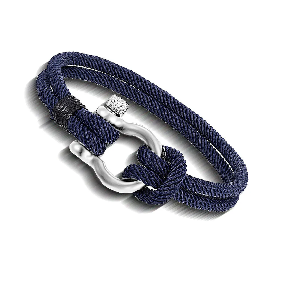 Men's Braided Titanium Steel With Horseshoe Buckle Bracelet