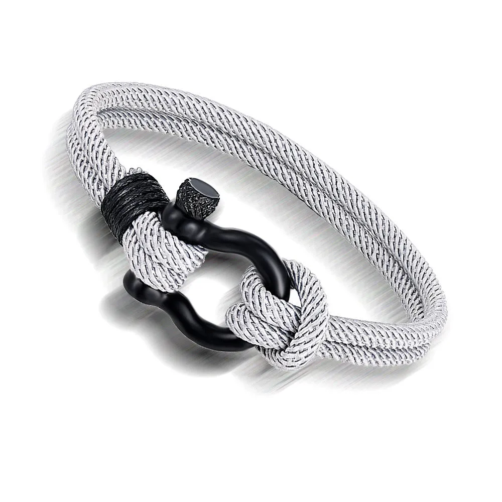 Men's Braided Titanium Steel With Horseshoe Buckle Bracelet