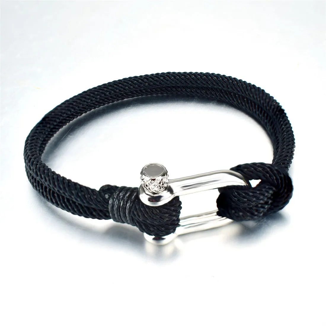 Men's Braided Titanium Steel With Horseshoe Buckle Bracelet