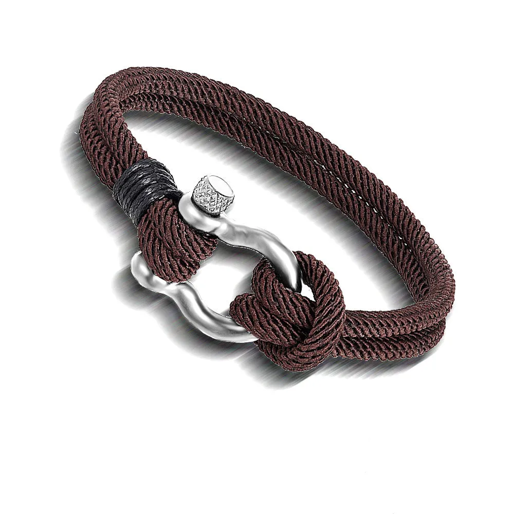 Men's Braided Titanium Steel With Horseshoe Buckle Bracelet