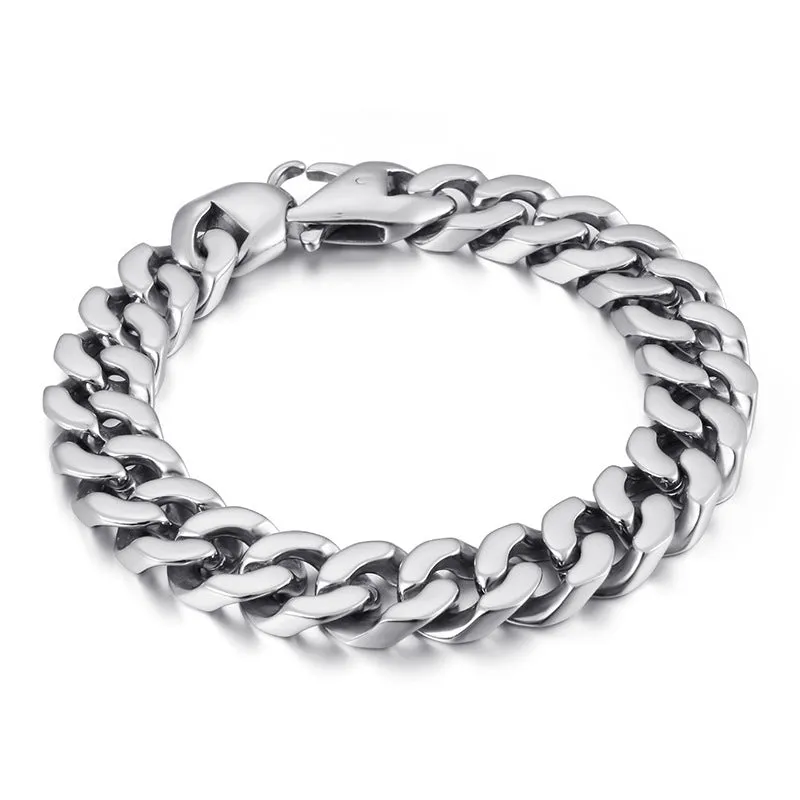 Men's Fashion Titanium Steel Chain Bracelet - Trendy European and American Design