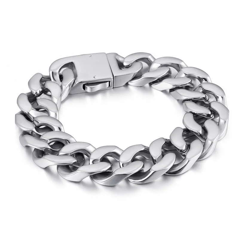 Men's Fashion Titanium Steel Chain Bracelet - Trendy European and American Design