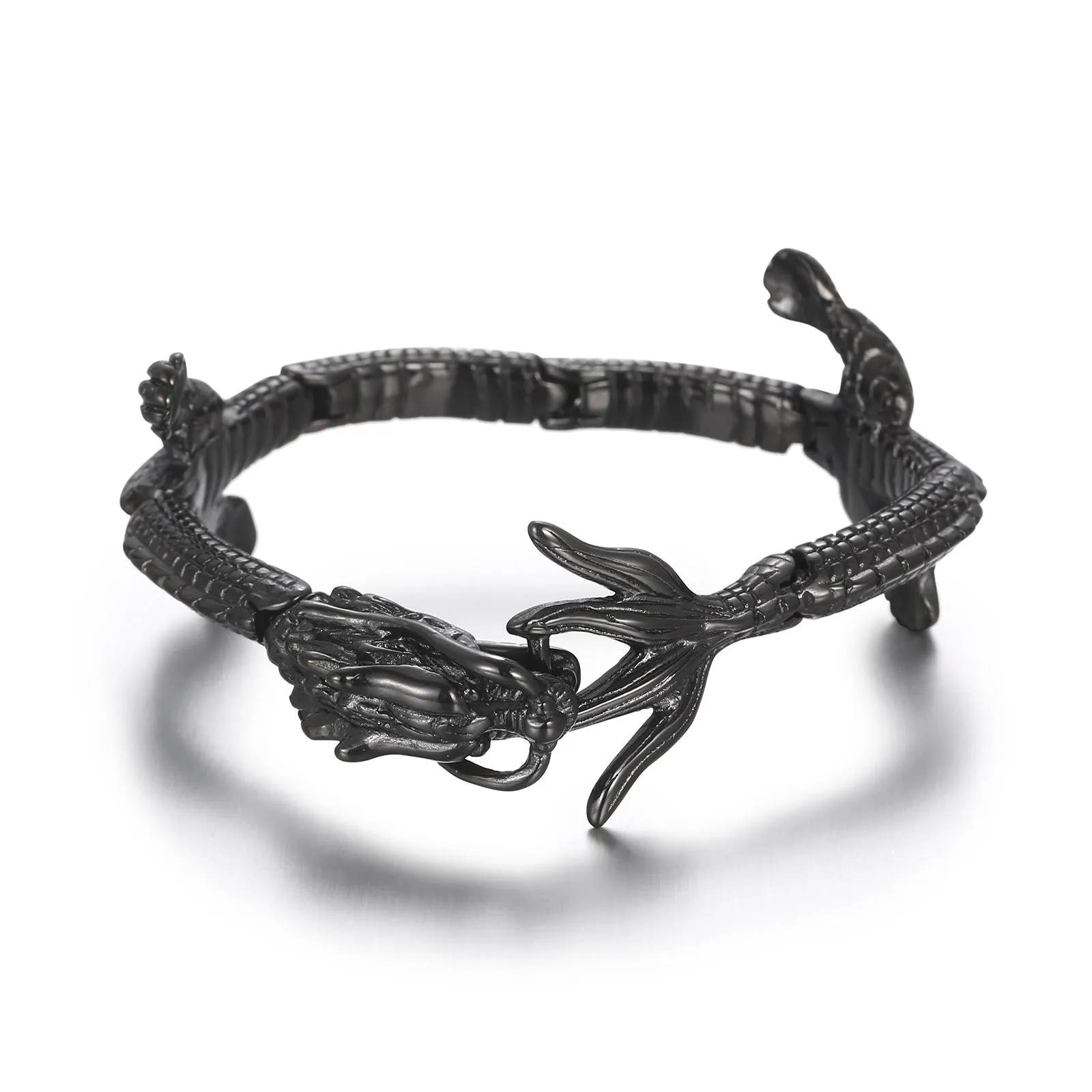 Men’s Gold Dragon Titanium Stainless Steel Bracelet – Unique Dragon Design, Hypoallergenic and Durable for Daily Wear