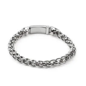 Men's Korean-Inspired Titanium Steel Flower Basket Chain Bracelet - Trendy Stainless Steel Fashion Accessory