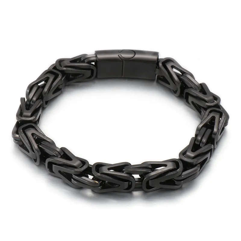 Men's V-Shaped Titanium Steel Bracelet with Emperor Chain Design - Hip Hop Style for European and American Fashion