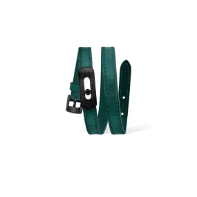 MESSIKA, MY MOVE LEATHER BRACELET, ENGLISH GREEN, BLACK TITANIUM