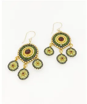 Miguel Ases Swarovski, Peridot Hydro Quartz and Miyuki Seed Bead Earring