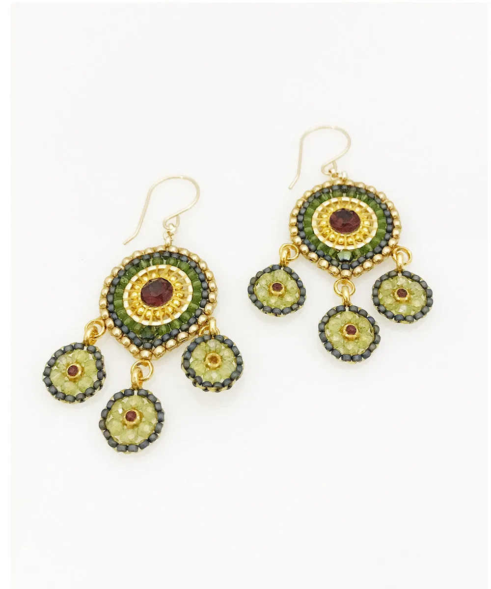 Miguel Ases Swarovski, Peridot Hydro Quartz and Miyuki Seed Bead Earring