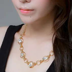 Mika Gold Crystals Necklace