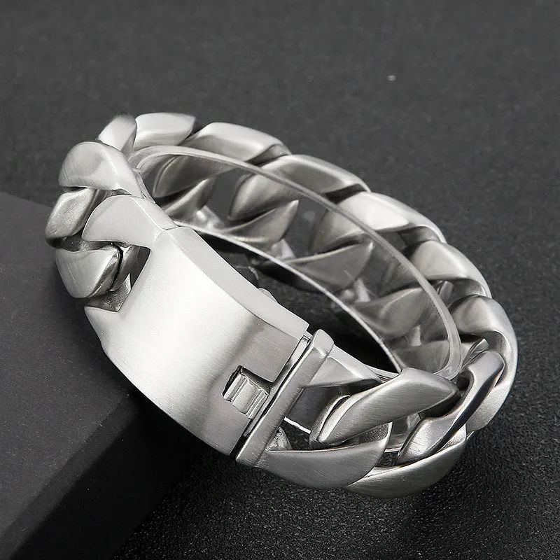 Modern Geometric Titanium Steel Bracelet for Men by Planderful Collection