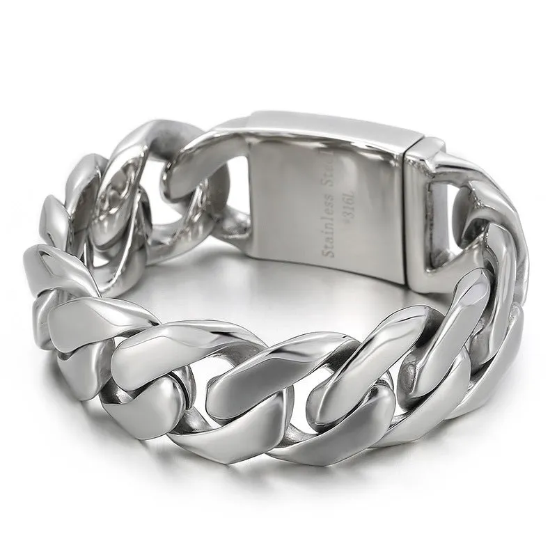 Modern Geometric Titanium Steel Bracelet for Men by Planderful Collection