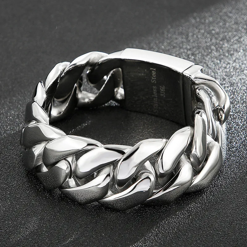 Modern Geometric Titanium Steel Bracelet for Men by Planderful Collection