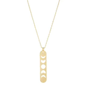 moon cutout pendant necklace