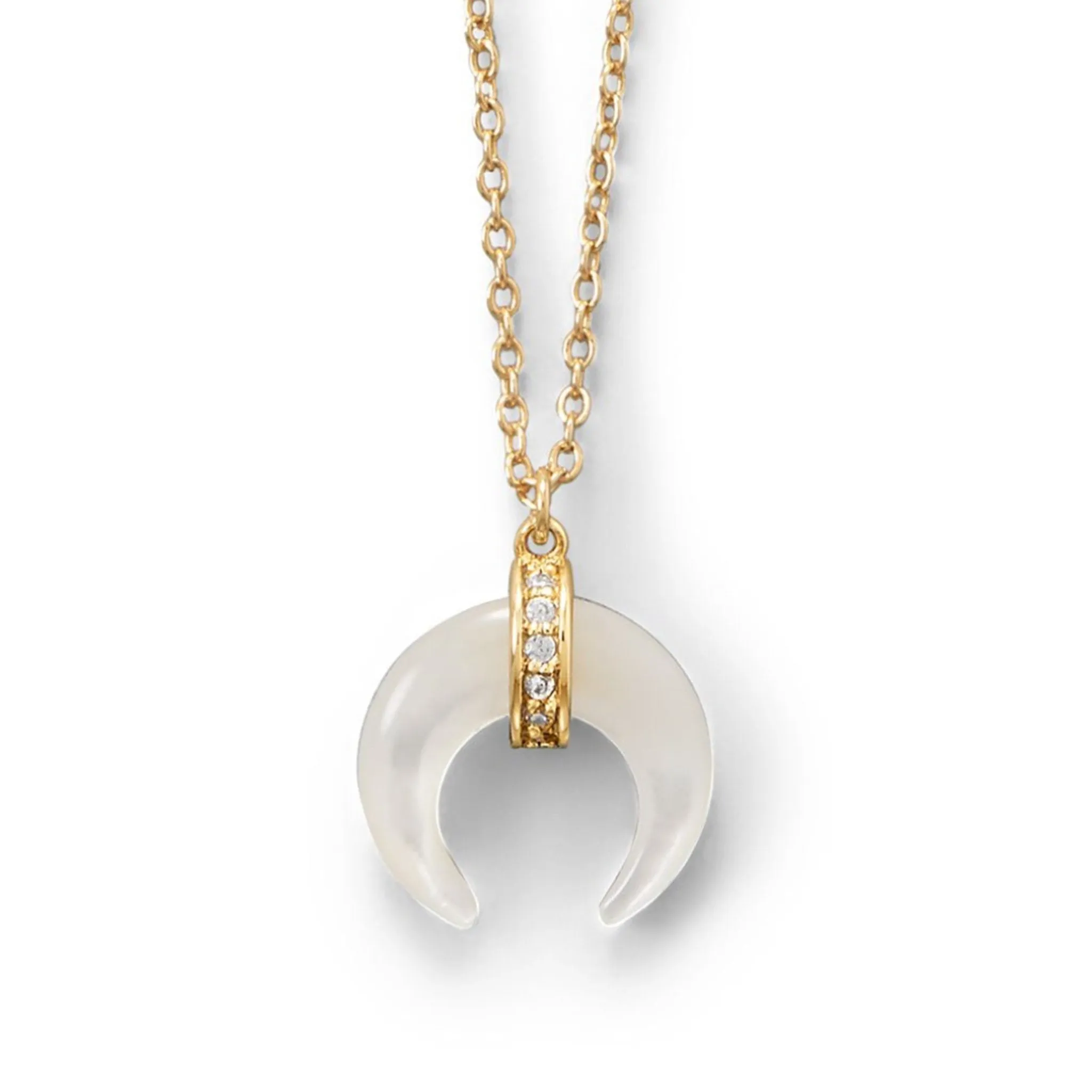 Mother Of Pearl Horn Necklace