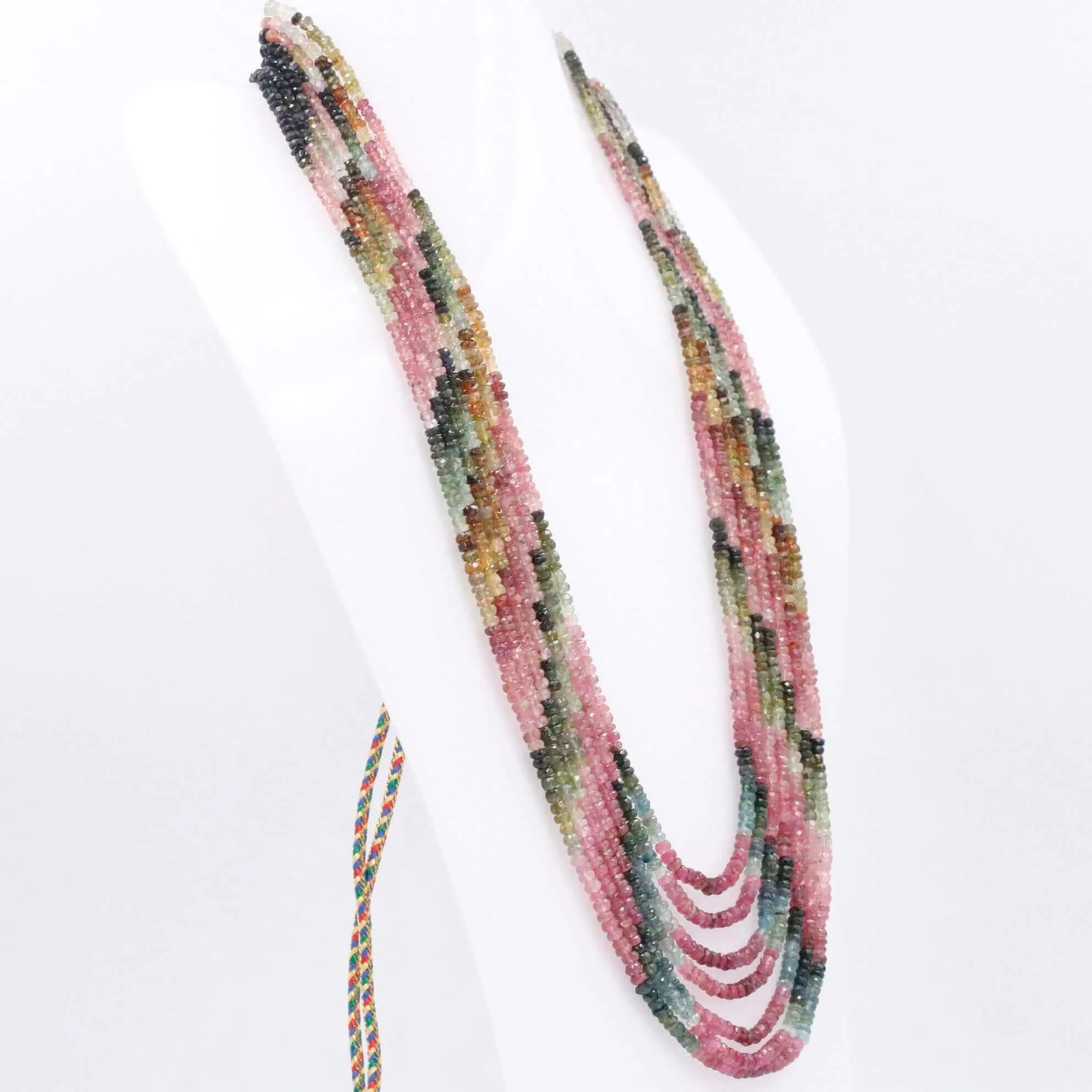 Multi Color Tourmaline Necklace Layered Necklace Faceted Necklace Long Necklace Sarafa Necklace Indian Necklace SKU 6143230