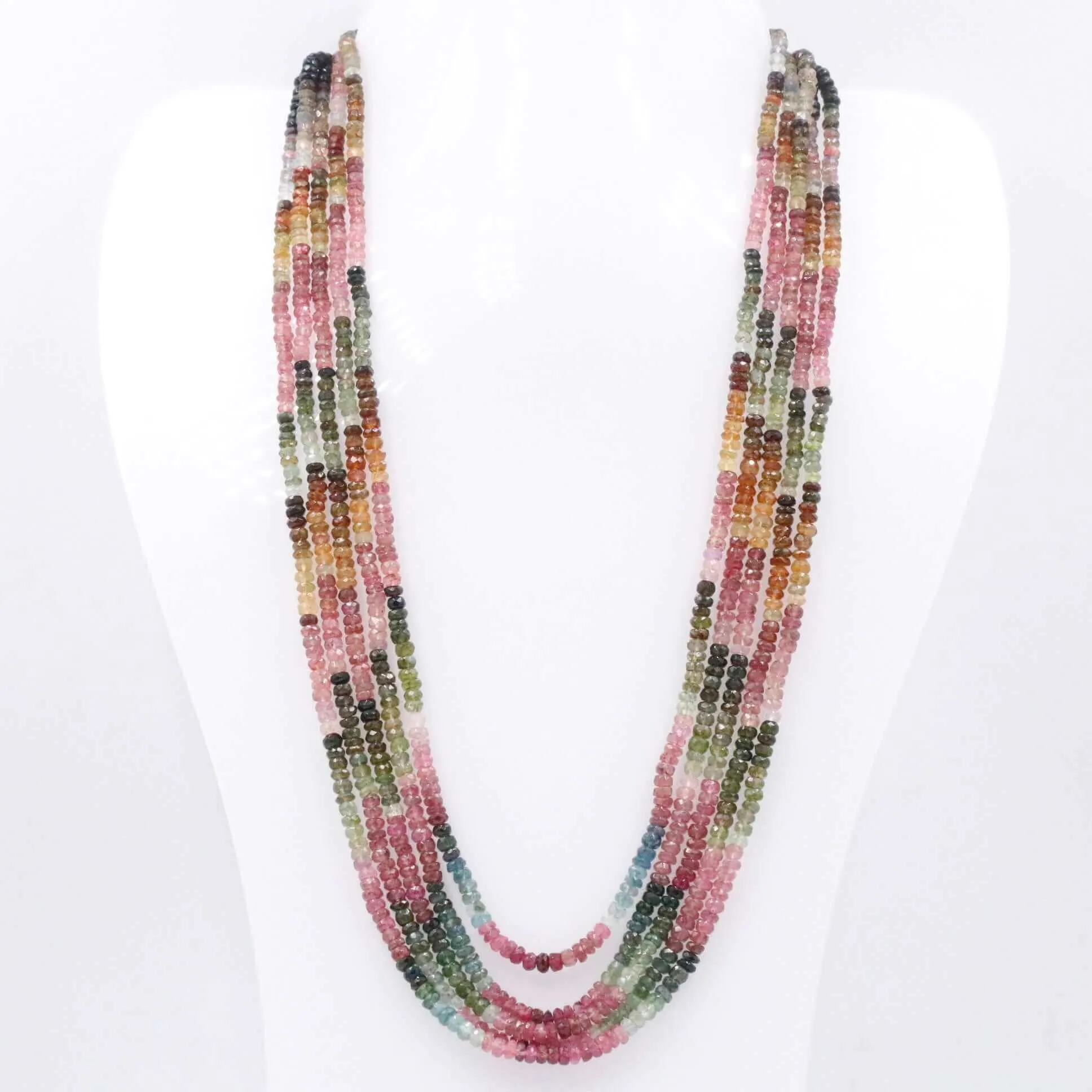 Multi Color Tourmaline Necklace Layered Necklace Faceted Necklace Long Necklace Sarafa Necklace Indian Necklace SKU 6143230