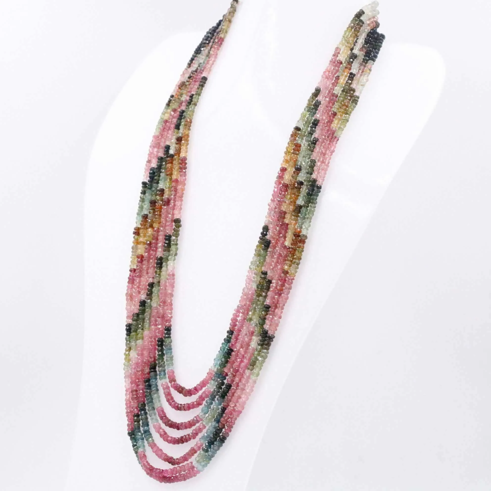 Multi Color Tourmaline Necklace Layered Necklace Faceted Necklace Long Necklace Sarafa Necklace Indian Necklace SKU 6143230