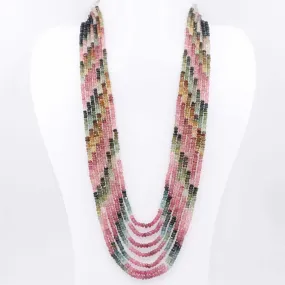 Multi Color Tourmaline Necklace Layered Necklace Faceted Necklace Long Necklace Sarafa Necklace Indian Necklace SKU 6143230