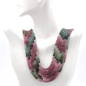 Multi Color Tourmaline Necklace Layered Necklace Faceted Necklace Long Necklace Sarafa Necklace Indian Necklace SKU: 6143366