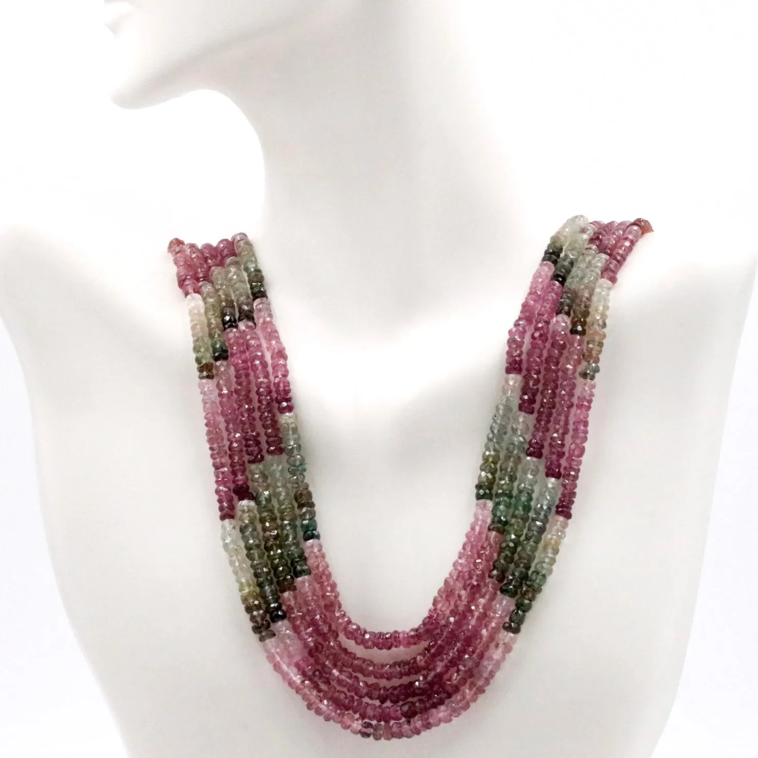 Multi Color Tourmaline Necklace Layered Necklace Faceted Necklace Long Necklace Sarafa Necklace Indian Necklace SKU: 6143366